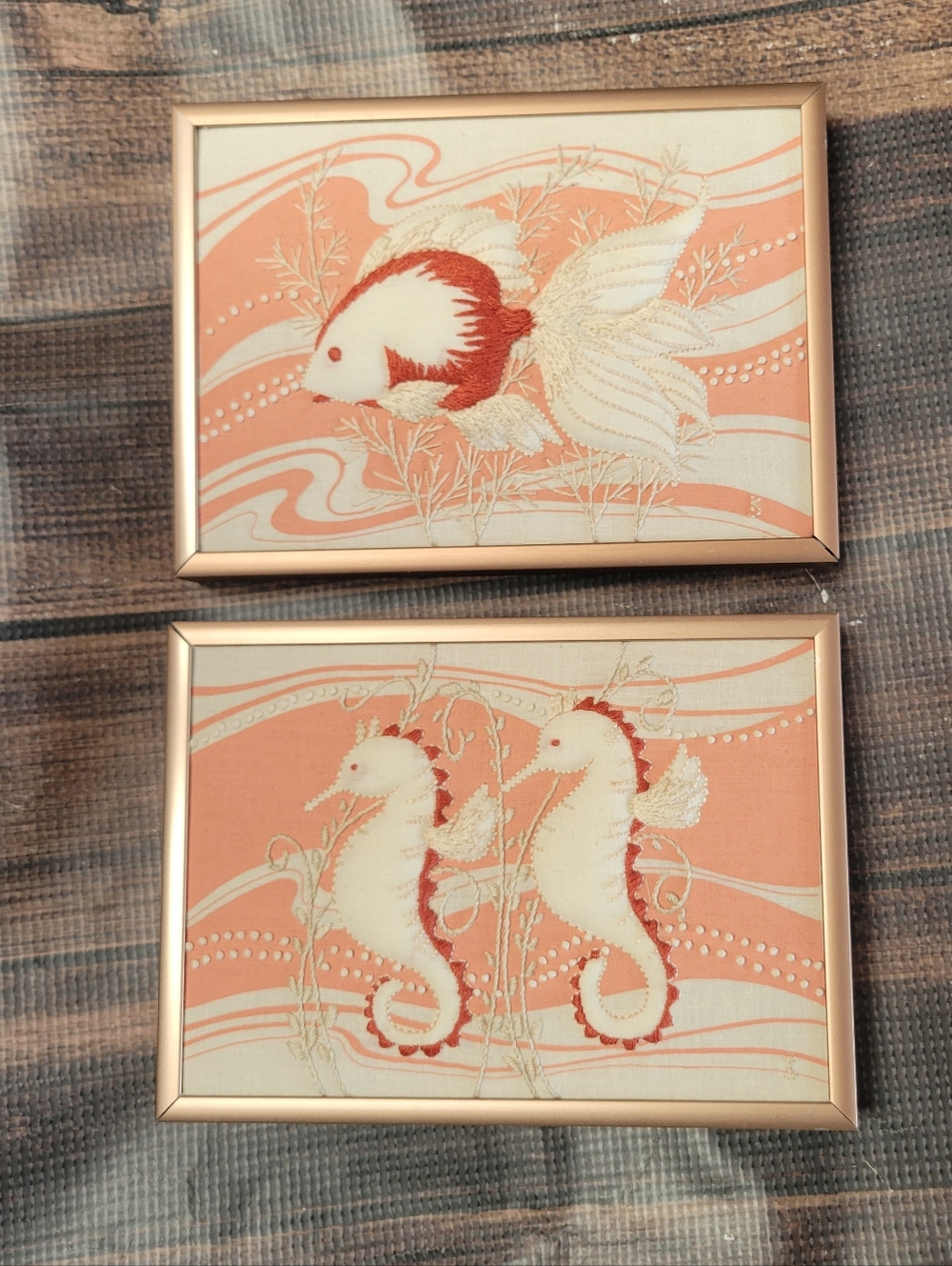 Set of Vintage Handmade Quitled Textile Art Pieces! 😍